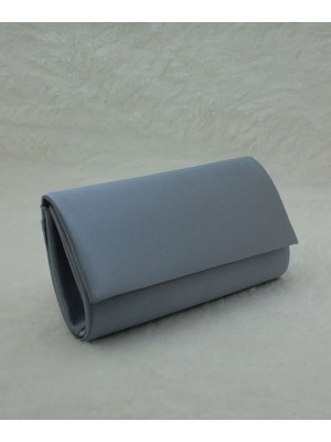 Sh Poly1 Saten Platin Abiye Çanta Clutch Portföy Askılı Omuz ve El Çantası