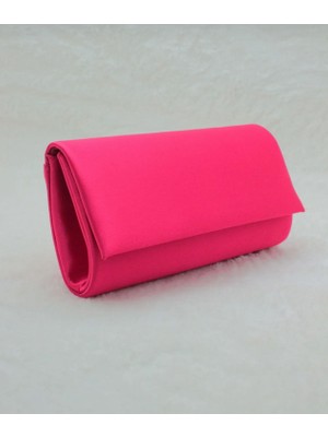 Sh Poly1 Saten Kırmızı Abiye Çanta Clutch Portföy Askılı Omuz ve El Çantası