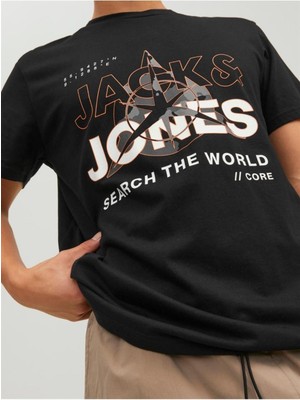 Jack & Jones Jcohunt Tee Ss Crew Neck Ln Siyah Erkek T-Shirt 12228391-Black