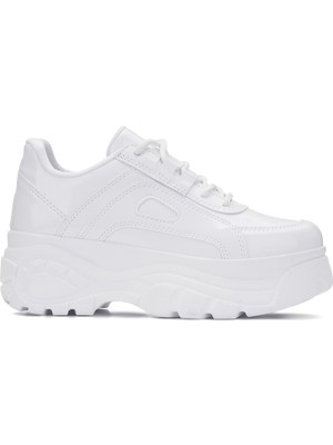 Sneakers  Günlük Kadın Siyah Sneaker Spor Ayakkabı Desenli Hafif Yüksek Taban Bağcıklı 001