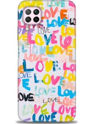 gmotp Huawei P40 Lite Kılıf Hd Baskılı - Renkli Love