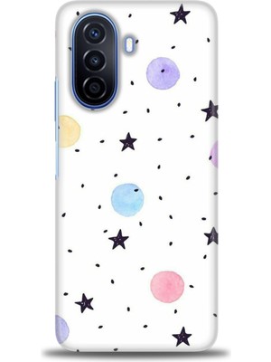 gmotp Huawei Nova Y70 Kılıf Hd Baskılı - Yıldız ve Daireler