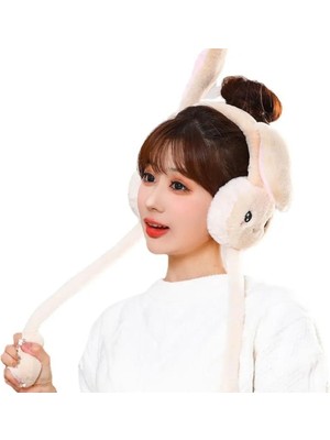 Ramdet Kulaklar Hareketli Peluş Kulaklık Sevimli Popüler Kulak Isıtıcı Tavşan Kulaklık M-P