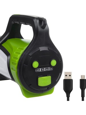 Lisinya Powermaster JS-881B Şarjlı Ledli Uzun Menzilli Kamp Tipi Çok Fonksiyonlu Işıldak Fener (Lisinya)