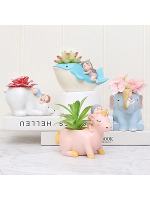 Miniminti Unicornlu Kız Kaktüs Saksısı