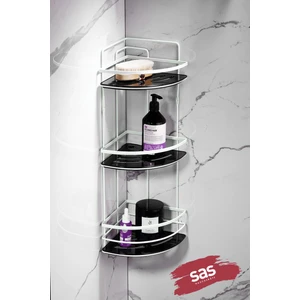 Yapışkanlı Ömür Boyu Paslanmaz Kristal Ayarlanabilir Raf Banyo Düzenleyici Şampuanlık LK-03 BS