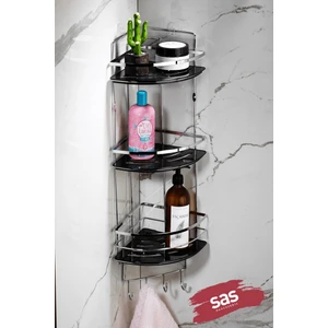 Yapışkanlı Ömür Boyu Paslanmaz Kristal Ayarlanabilir Raf Banyo Düzenleyici Şampuanlık LK-03 KSKK