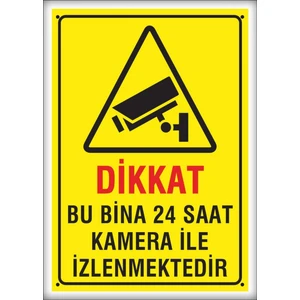 Uyarı ve Yönlendirme Levhaları " Bu Bina Kamera ile Izlenmektedir" 25X35 cm Metal