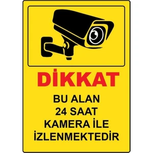 Bu Alan Kamera ile Izlenmektedir Uyarı Levhası