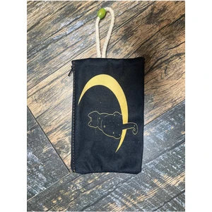 Street Bag  kedi Hilal Baskılı Kalemlik , El Çantas , Baskılı Bez Çanta , Makyaj Çantası