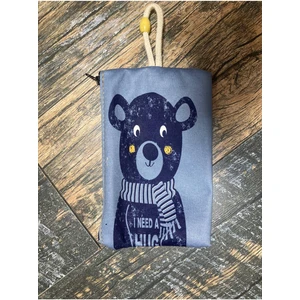 Street Bag  sevimli Ayı Baskılı Kalemlik , El Çantas , Baskılı Bez Çanta , Makyaj Çantası