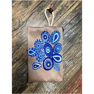 Street Bag  nazar Boncuğu Desenli Baskılı Kalemlik , El Çantas , Baskılı Bez Çanta , Makyaj Çantası
