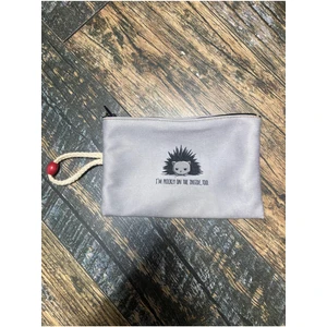 Street Bag Sevimli Kirpi  Desenli Baskılı Kalemlik , El Çantas , Baskılı Bez Çanta , Makyaj Çantası