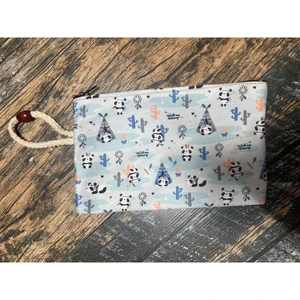 Street Bag  kızılderili Panda Desenli Baskılı Kalemlik , El Çantas , Baskılı Bez Çanta , Makyaj Çantası