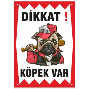 Uyarı ve Yönlendirme Levhaları " Dikkat Köpek VAR"25X35 cm Metal