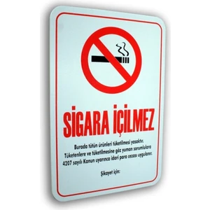 Pano Pvc Uyarıcı Levha Sigara Içilmez Para Cezası 16*24 cm