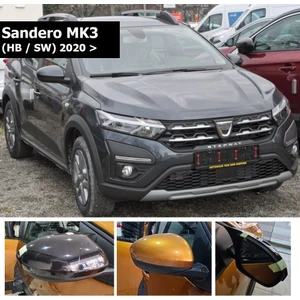 HYM Tuning Dacia Sandero 2021 Sonrası Yarasa Ayna Kapak Parlak Siyah