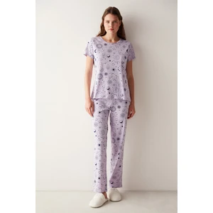 Base Magic Lila Pantolon Pijama Takımı