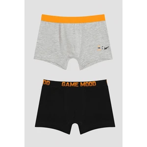 Erkek Çocuk Slogan Baskılı 2li Boxer