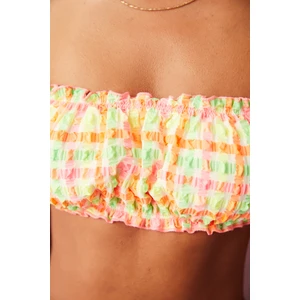 Çok Renkli Candy Straplez Bikini Üstü