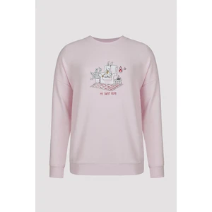 Sweet Home Soft Sweatshirt Pembe Pijama Üstü
