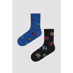Erkek Çocuk Animals Baskılı 2 li Soket Çorap