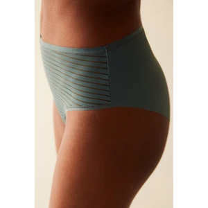 Essentials Yüksek Bel Gri Slip Külot