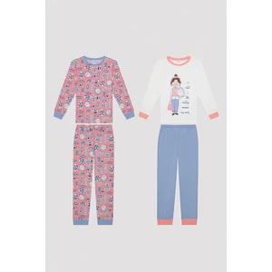 Kız Çocuk Ceramic Art Çok Renkli 2li Pijama Takımı