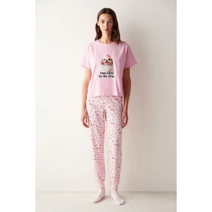 Think Pink Tişört Pijama Üstü