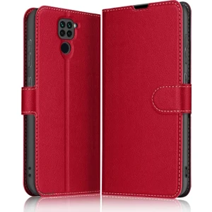 M.TK Moveteck Xiaomi Redmi Note 9 Kılıf Tam Kaplar Deri Dokulu