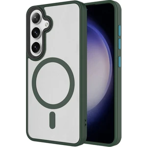 Case 4u Galaxy S24 Plus Kılıf Sert Pc Arka Yüzey Wireless Şarj Özellikli Flet Magsafe Koyu Yeşil