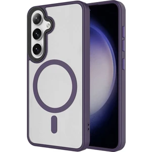 Case 4u Galaxy S24 Plus Kılıf Sert Pc Arka Yüzey Wireless Şarj Özellikli Flet Magsafe Derin Mor