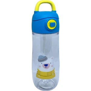 550ML Hayvan Desenli Pipetli Tritan Çocuk Matarası