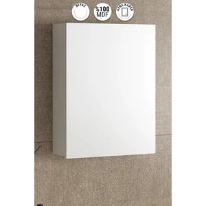 Yıldız 45 cm Beyaz Mdf Aynalı Asma Banyo Üst Dolabı