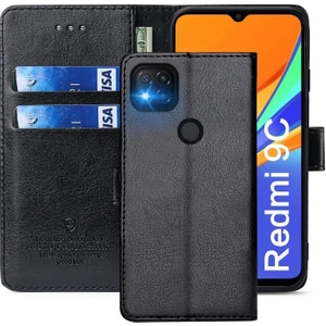 M.TK Moveteck Xiaomi Redmi 9c Kılıf Tam Kaplar Deri Dokulu