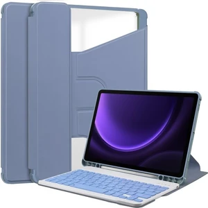 Xfashion Samsung Galaxy Tab S9 Fe Kasa Deri+Bluetooth Klavye ile Akrilik Döner Stand Kapağı (Yurt Dışından)