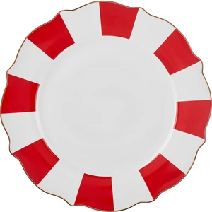 New Romantic Kalın Çizgili Servis Tabağı 27 cm Kırmızı