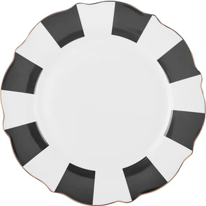 New Romantic Kalın Çizgili Servis Tabağı 27 cm Siyah