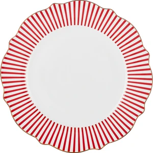 New Romantic Ince Çizgili Servis Tabağı 27 cm Kırmızı