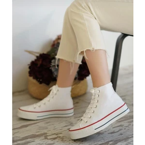 By İmis Shoes Kalın Taban Uzun Keten Sneaker