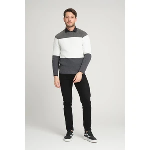 Alexander Gardi Renk Bloklu Reglan Kol Bisiklet Yaka KAZAK(E23-6708)