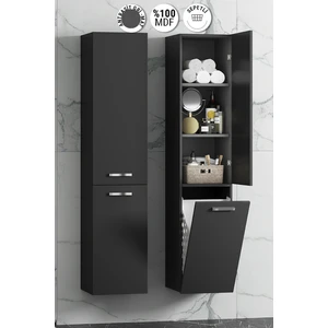 40*167 cm Üst Kapaklı Mdf Komple Antrasit Gri Mat Sepetli