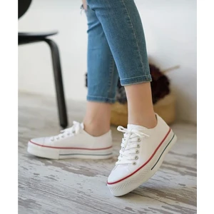 By İmis Shoes Kalın Taban Kısa Keten Sneaker