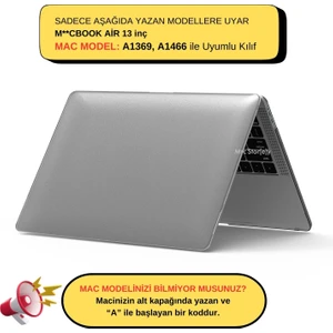 Macbook Air Kılıf 13 inç Mat-W (Eski USB'li Model 2010-2017) A1369 A1466 ile Uyumlu