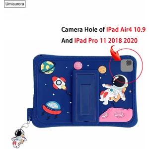 Apple iPad Pro 11 1/2/3/4. Nesil Case Kickstand Silikon Pc Astronot Tasarım Tablet Kapağı Kılıfı