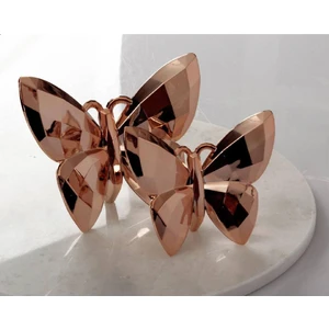 Akrilik Kristal Kesim 2'li Biblo Kelebek Bronz 12 cm x 14 cm