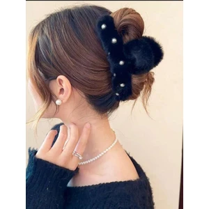Büyük Boy Inci Peluş Mandal Toka 12 cm