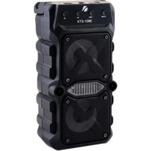 KTS-1096 Siyah Bluetooth Parti Hoparlörü 3 Inç × 2 Kablosuz Speaker Radyo-Usb-Tf Girişli