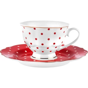 New Romantic Puantiyeli Çay Fincanı 220 ml Kırmızı