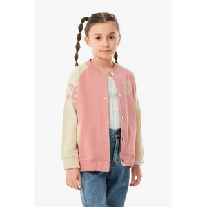 Baskılı Dik Yaka Kız Çocuk Kolej Ceket